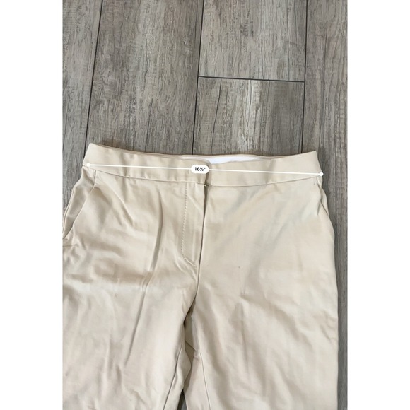 Max Mara Cropped Pants Beige Straight Leg Career Casual Trousers Size 6 - Picture 4 of 6